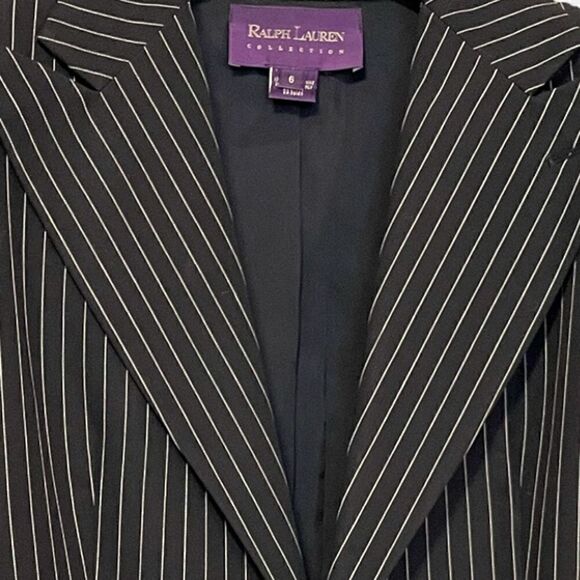 ❤️SOLD❤️Ralph Lauren Purple Label Collection Women's Black Pinstripe Jacket |6| - Picture 3 of 10